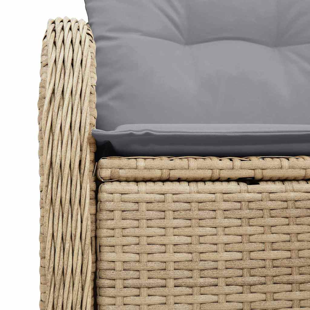 Havemøbelsofa med pude Beige 121 x 62 x 69cm polyrattan
