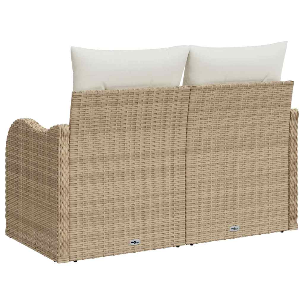 Havemøbelsofa med pude Beige 121 x 62 x 69cm polyrattan