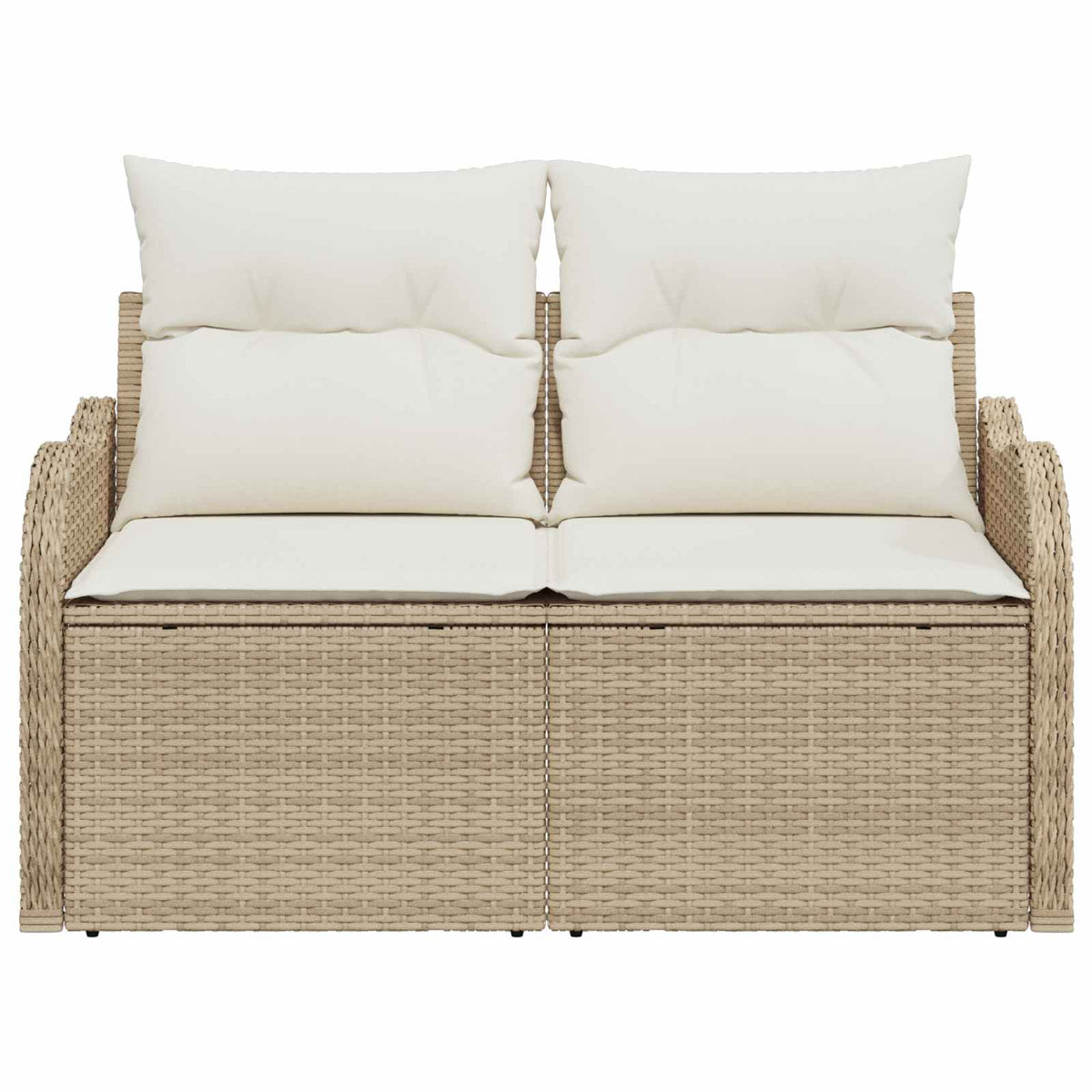 Havemøbelsofa med pude Beige 121 x 62 x 69cm polyrattan