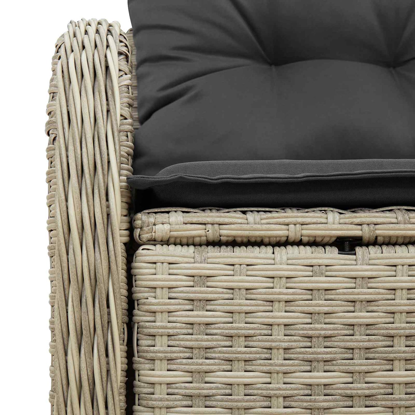 Havemøbelsofa med pude Lysegrå 121 x 62 x 69cm polyrattan