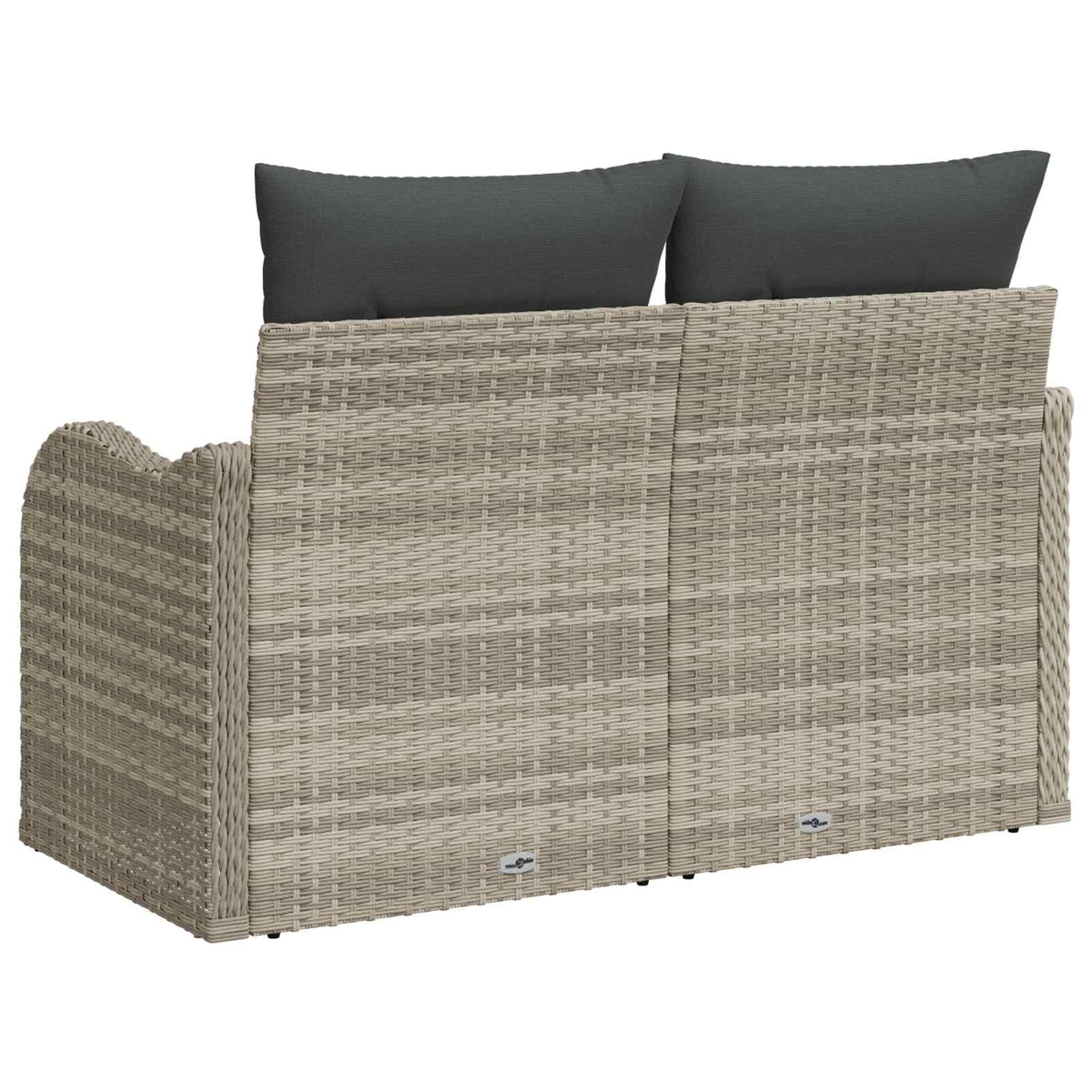 Havemøbelsofa med pude Lysegrå 121 x 62 x 69cm polyrattan