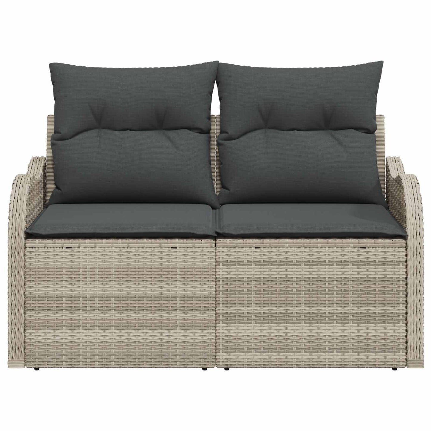 Havemøbelsofa med pude Lysegrå 121 x 62 x 69cm polyrattan