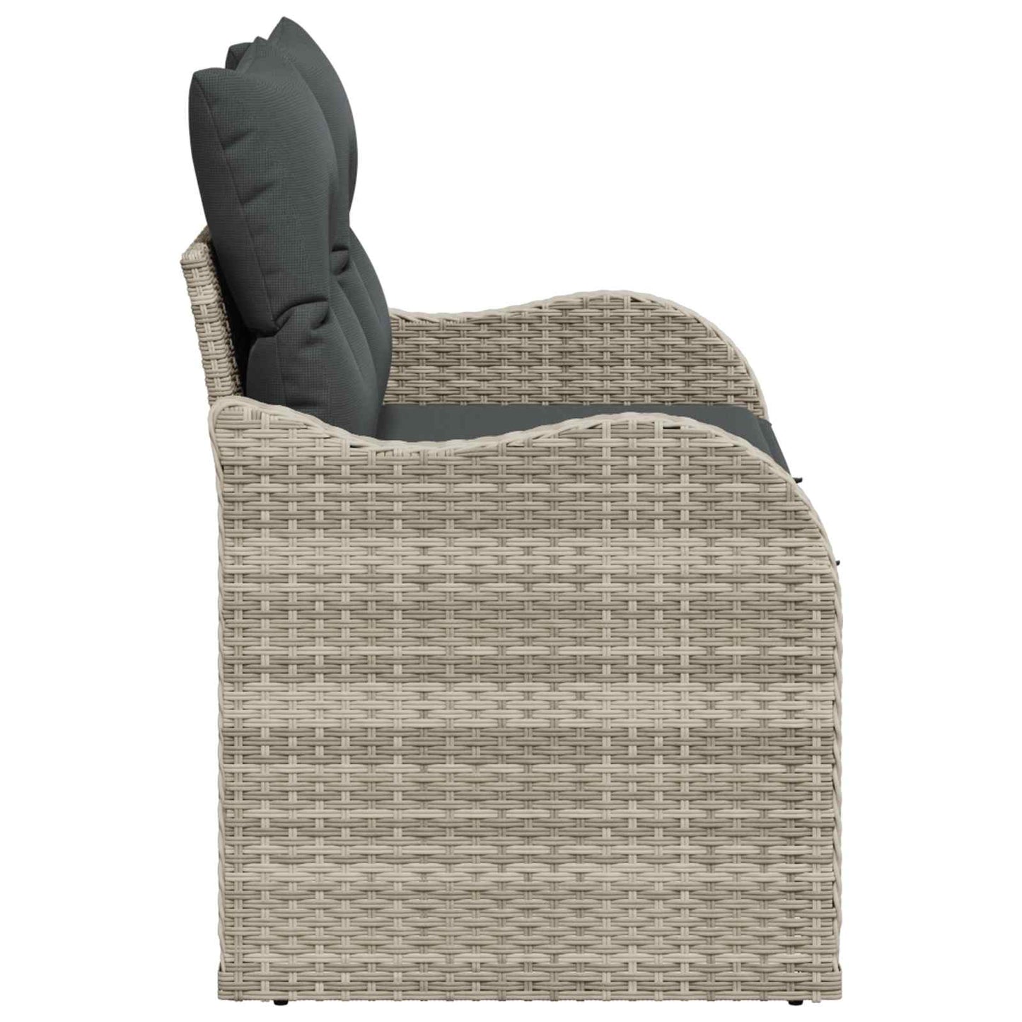 Havemøbelsofa med pude Lysegrå 121 x 62 x 69cm polyrattan