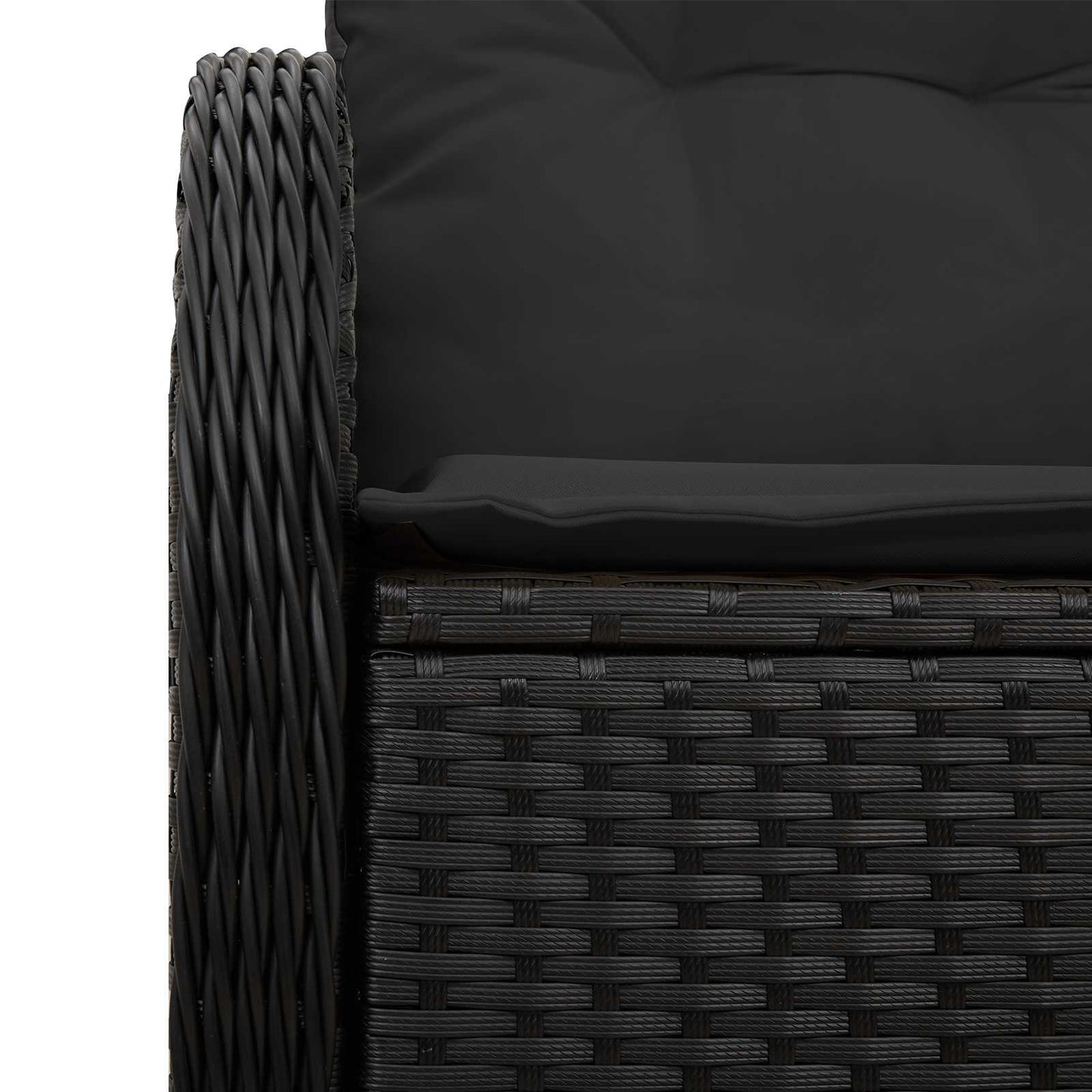 Havemøbelsofa med pude Sort 121 x 62 x 69cm polyrattan