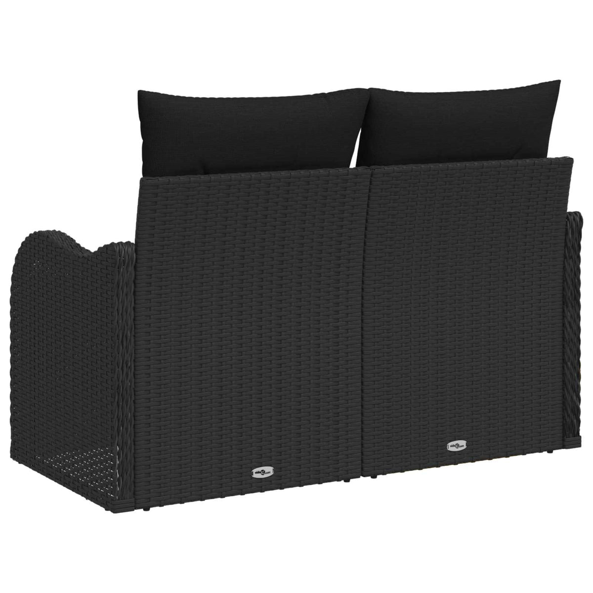 Havemøbelsofa med pude Sort 121 x 62 x 69cm polyrattan