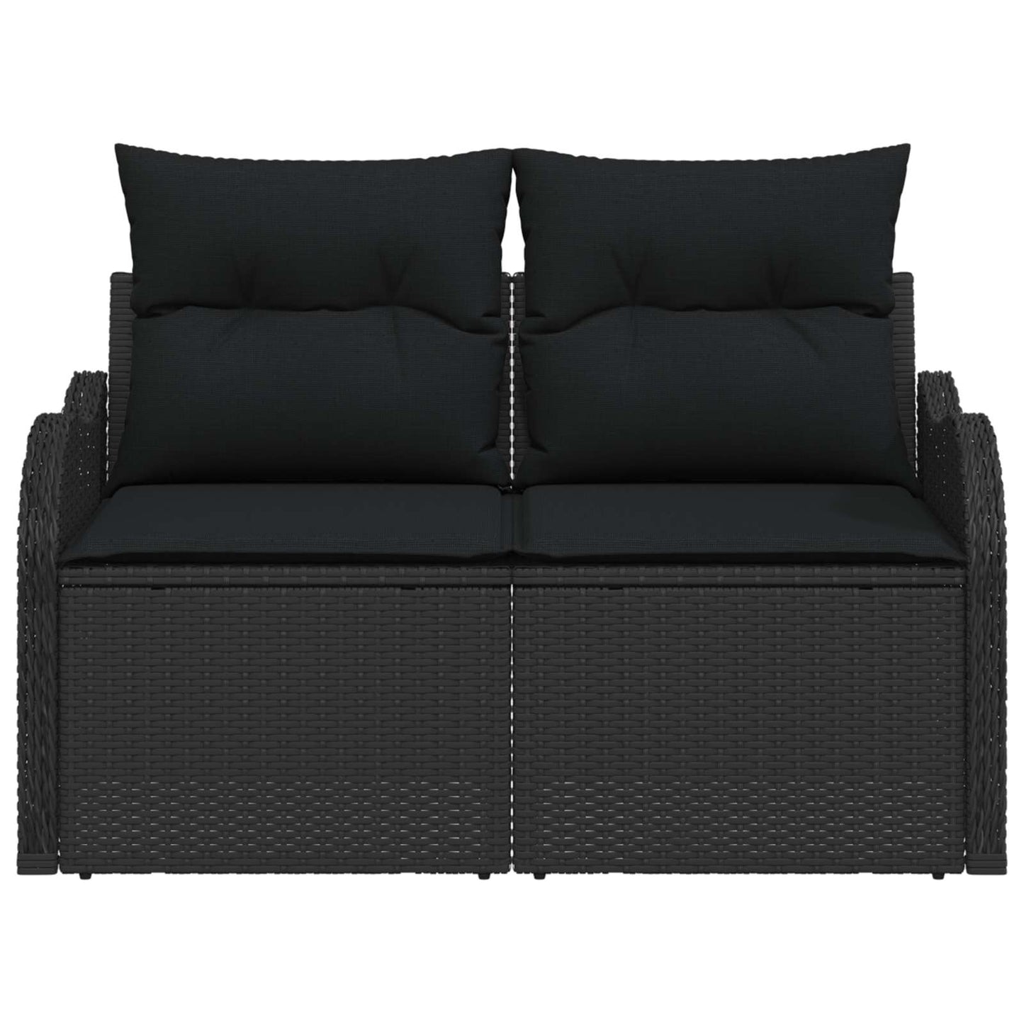 Havemøbelsofa med pude Sort 121 x 62 x 69cm polyrattan