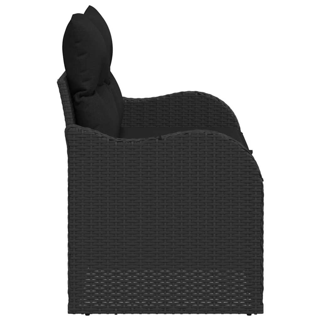 Havemøbelsofa med pude Sort 121 x 62 x 69cm polyrattan