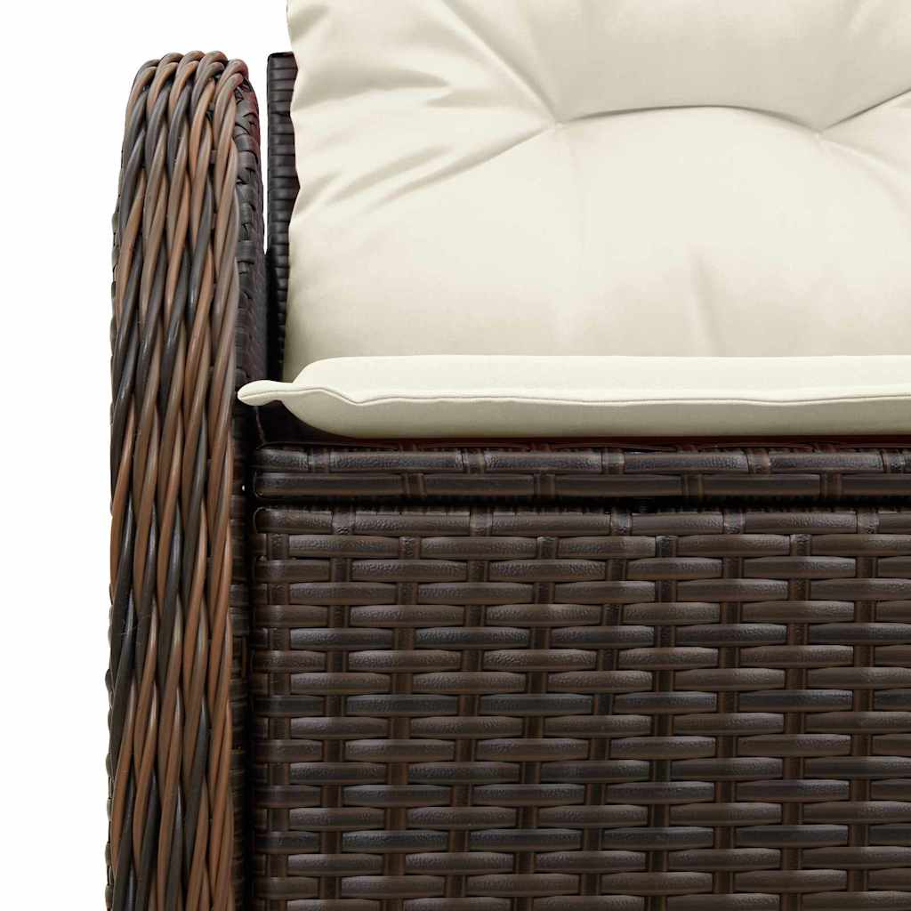 Havemøbelsofa med pude Brun 121 x 62 x 69cm polyrattan