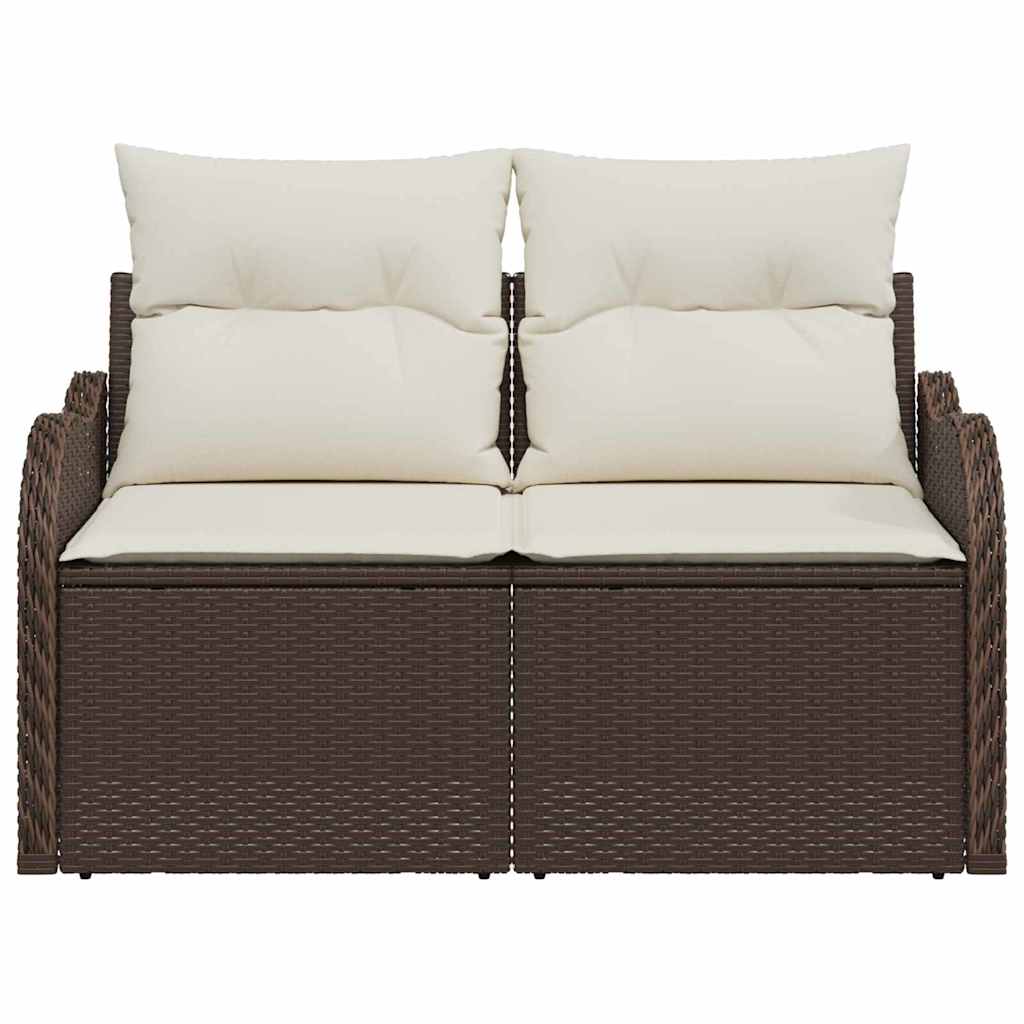 Havemøbelsofa med pude Brun 121 x 62 x 69cm polyrattan