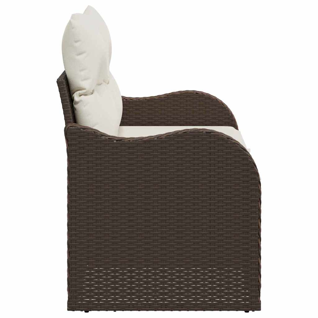 Havemøbelsofa med pude Brun 121 x 62 x 69cm polyrattan