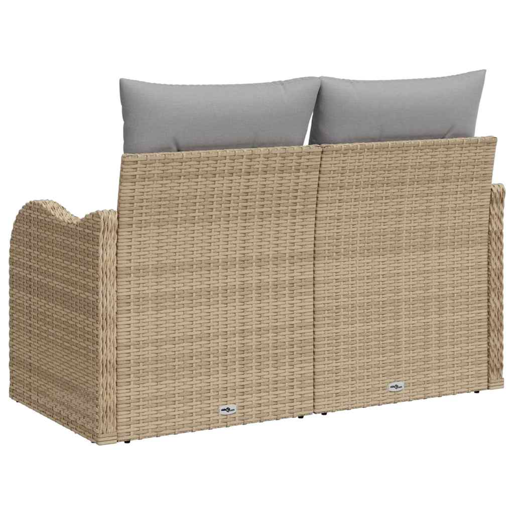 Havemøbelsofa med pude Beige 121 x 62 x 69cm polyrattan