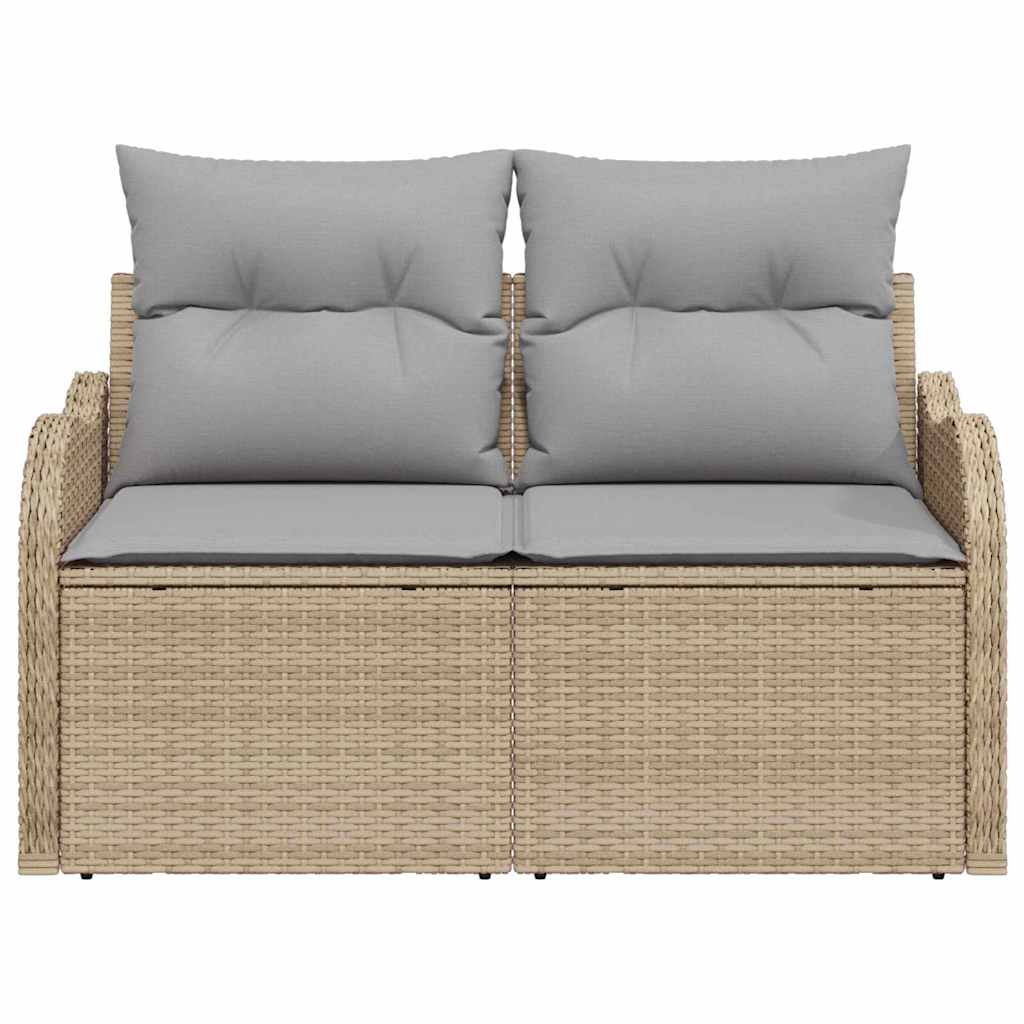 Havemøbelsofa med pude Beige 121 x 62 x 69cm polyrattan
