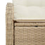 Havemøbelsofa med pude Beige 121 x 62 x 69cm polyrattan