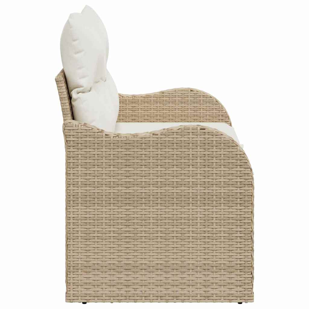 Havemøbelsofa med pude Beige 121 x 62 x 69cm polyrattan