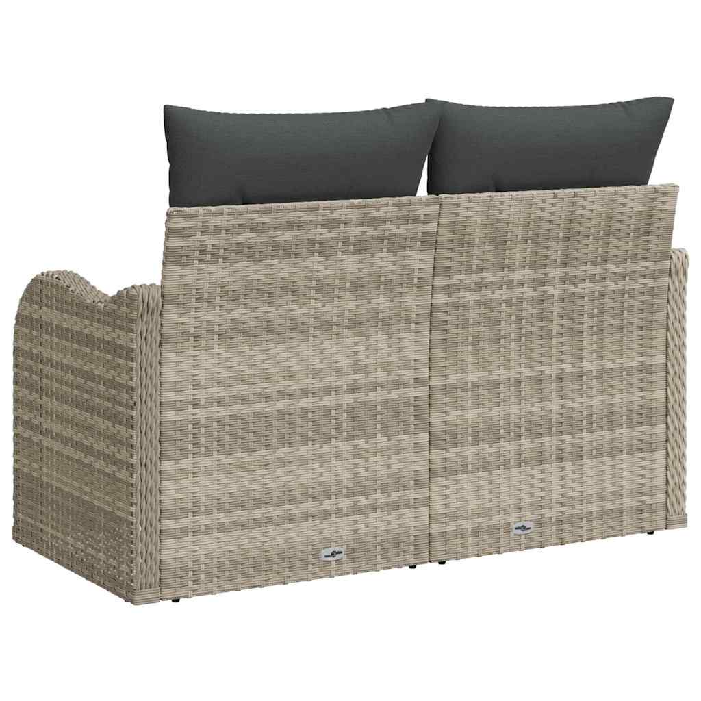 Havemøbelsofa med pude Lysegrå 121 x 62 x 69cm polyrattan