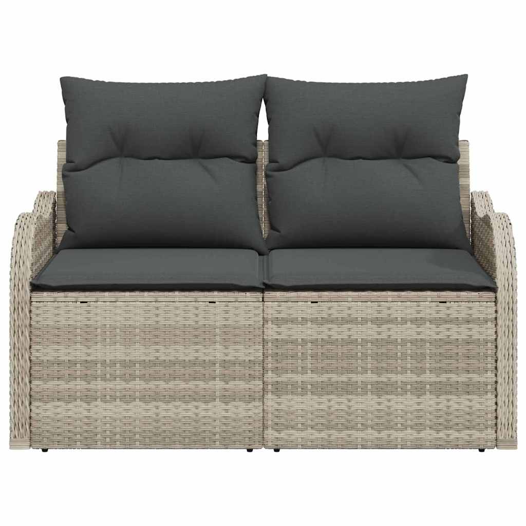 Havemøbelsofa med pude Lysegrå 121 x 62 x 69cm polyrattan
