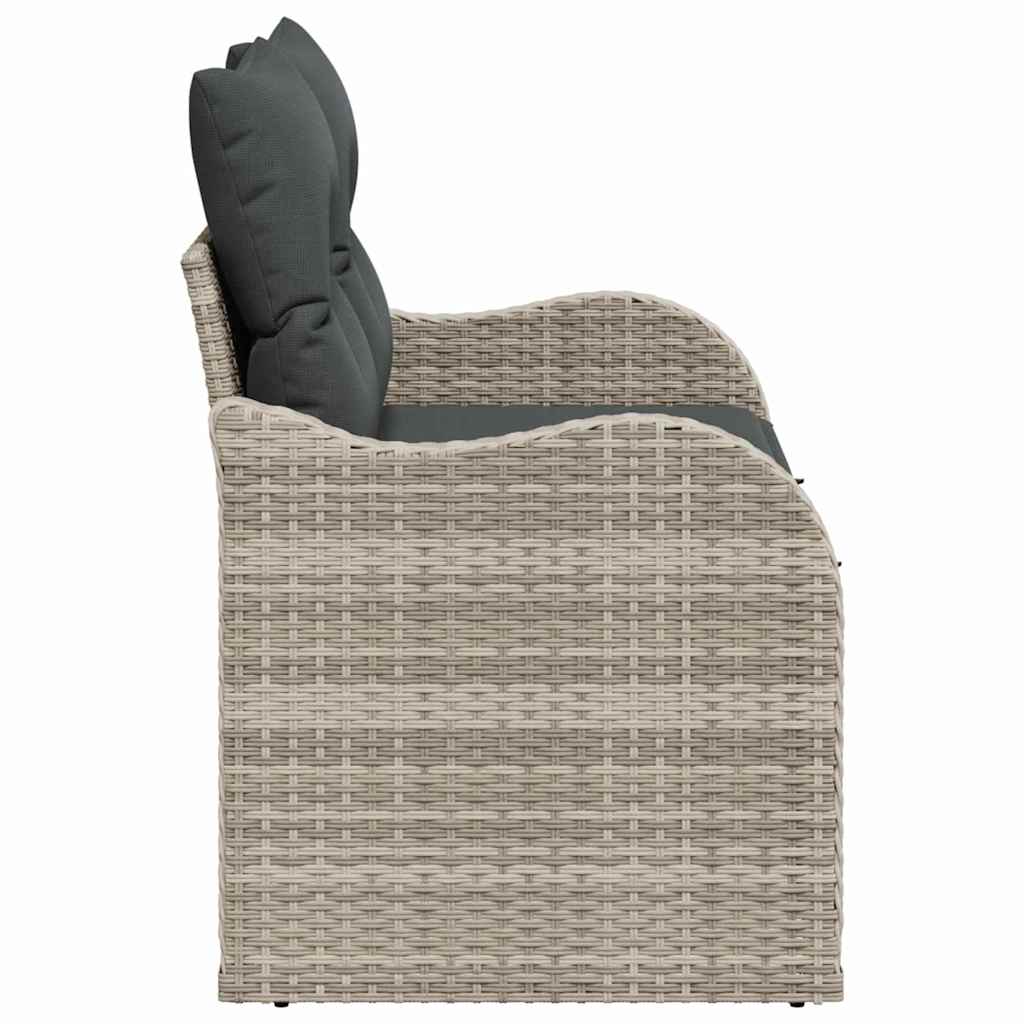 Havemøbelsofa med pude Lysegrå 121 x 62 x 69cm polyrattan