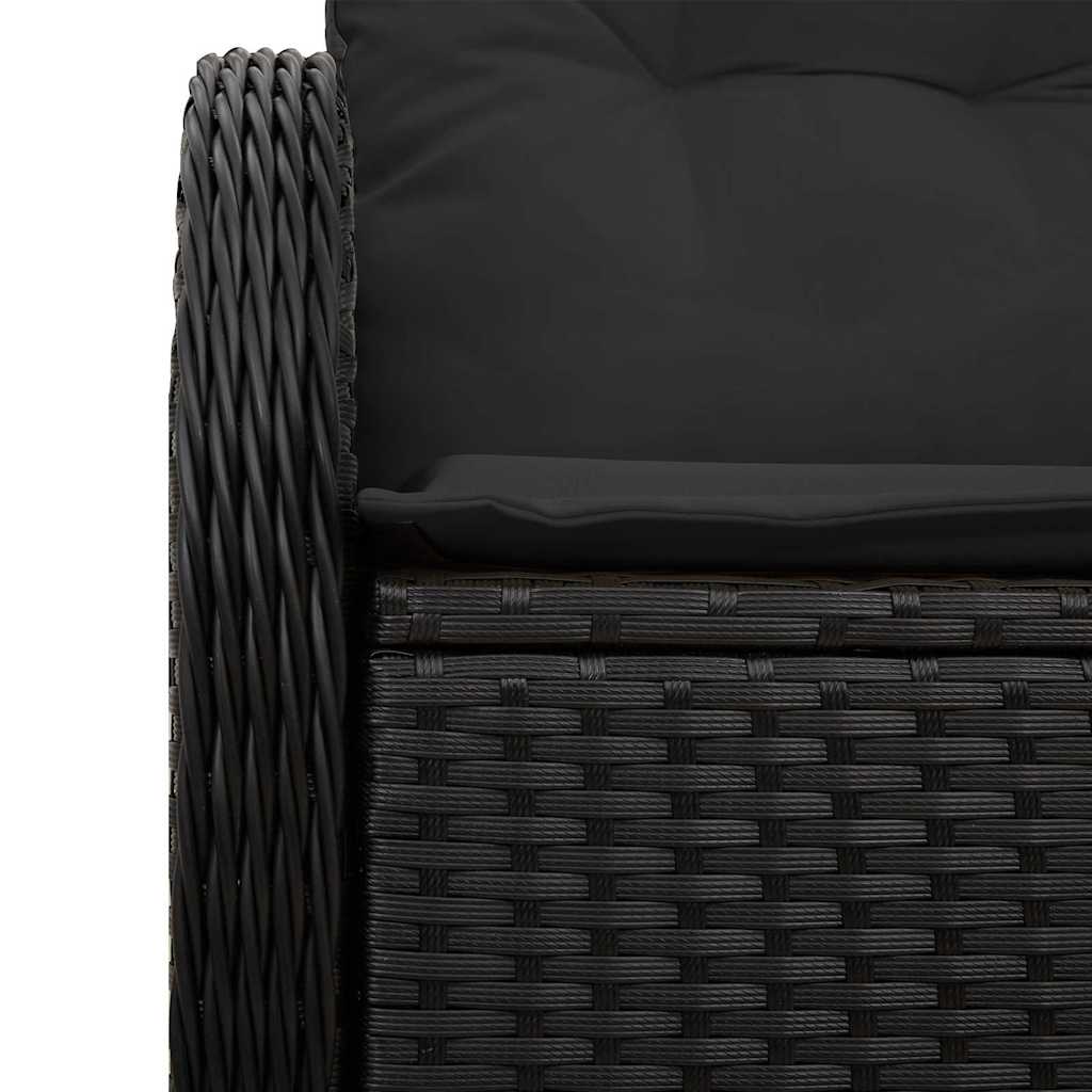 Havemøbelsofa med pude Sort 121 x 62 x 69cm polyrattan