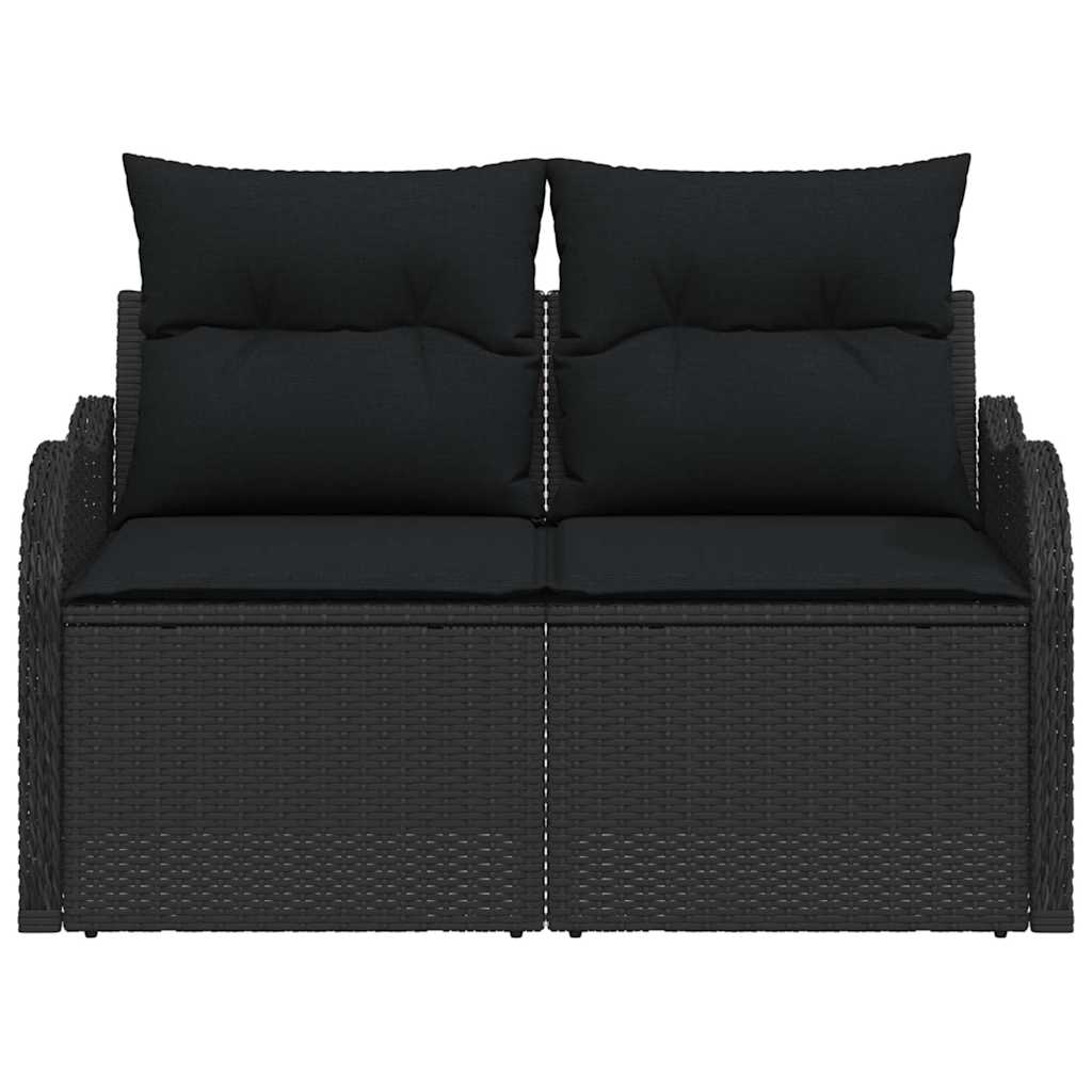 Havemøbelsofa med pude Sort 121 x 62 x 69cm polyrattan