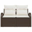 Havemøbelsofa med pude Brun 124 x 62 x 69cm polyrattan