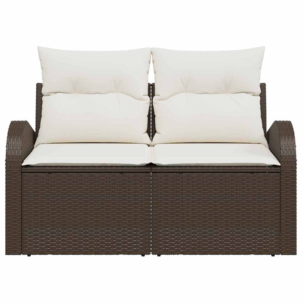 Havemøbelsofa med pude Brun 124 x 62 x 69cm polyrattan