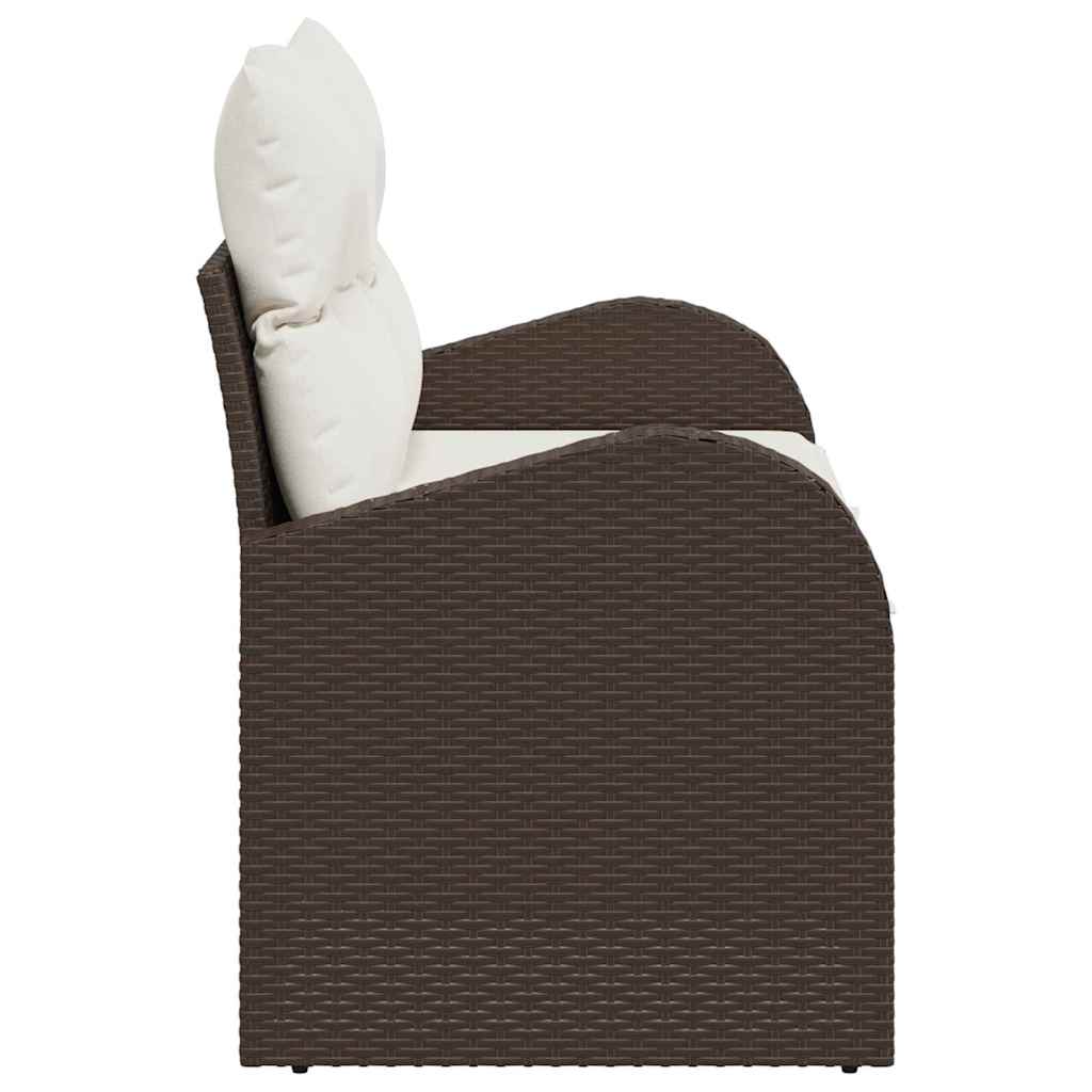 Havemøbelsofa med pude Brun 124 x 62 x 69cm polyrattan