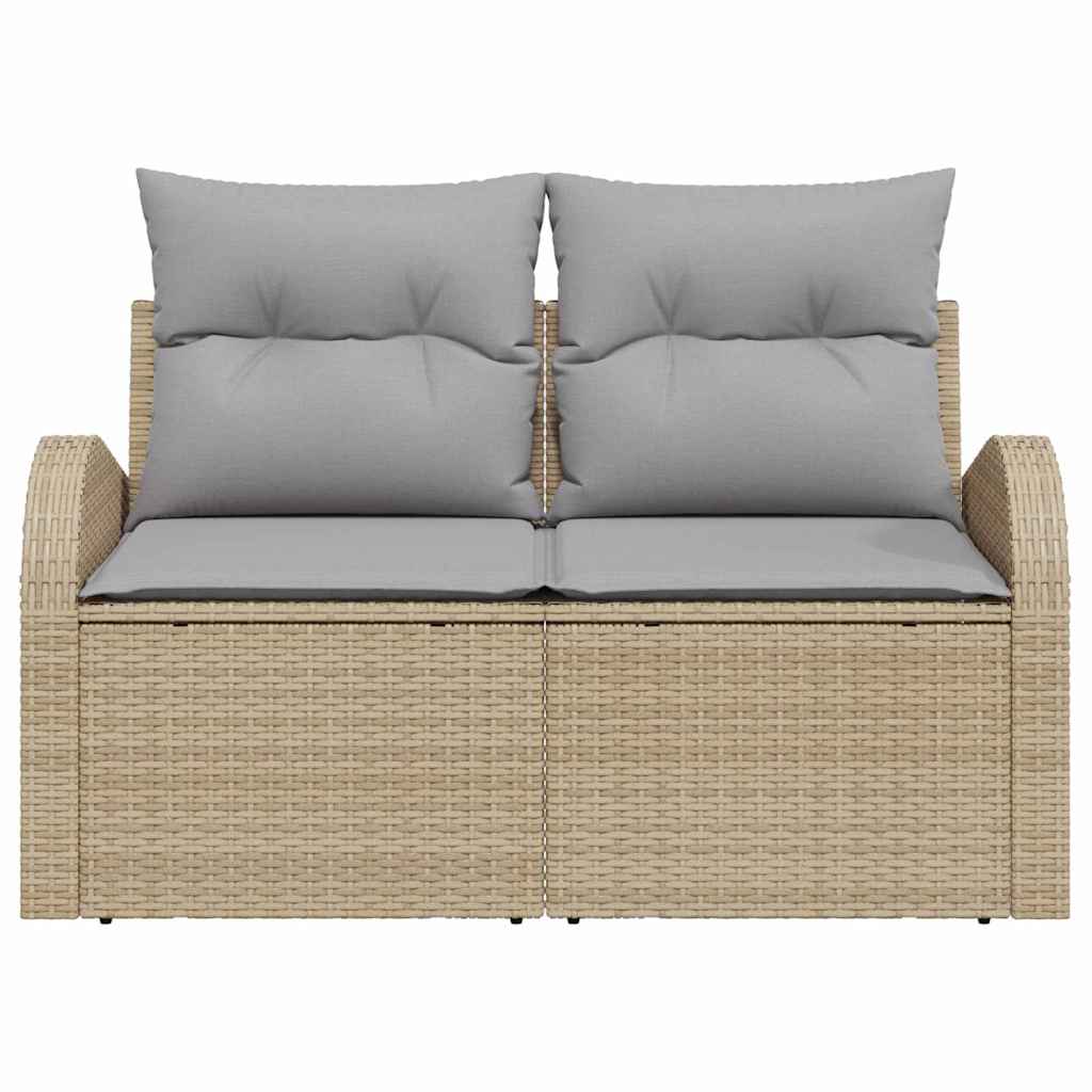 Havemøbelsofa med pude Beige 124 x 62 x 69cm polyrattan