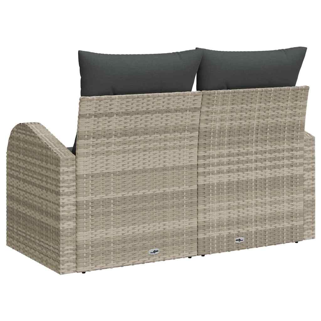 Havemøbelsofa med pude Lysegrå 124 x 62 x 69cm polyrattan