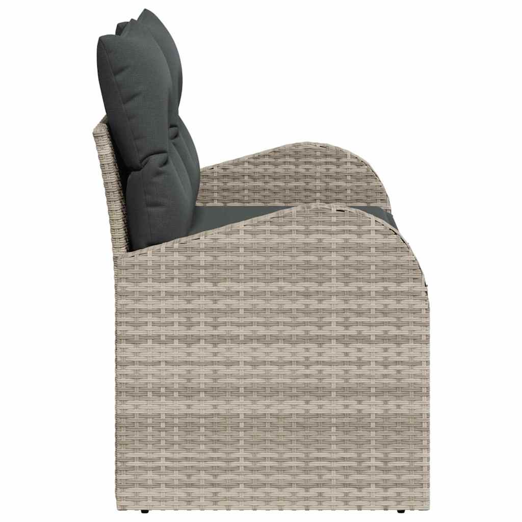 Havemøbelsofa med pude Lysegrå 124 x 62 x 69cm polyrattan