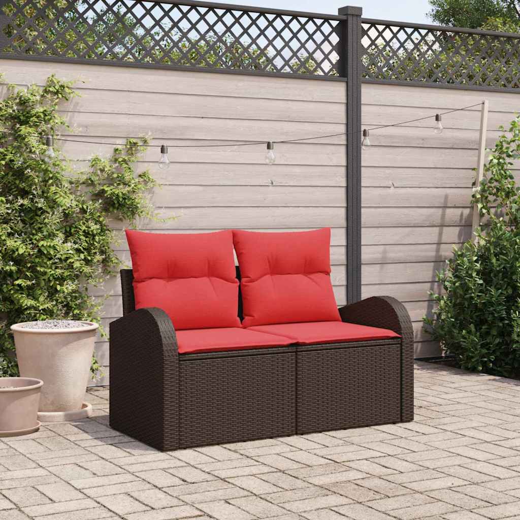 Havemøbelsofa 2-Antal sæder Brun polyrattan