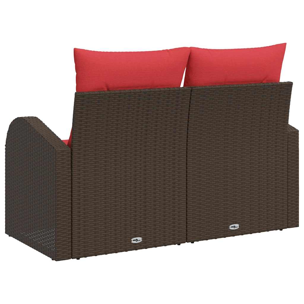 Havemøbelsofa 2-Antal sæder Brun polyrattan