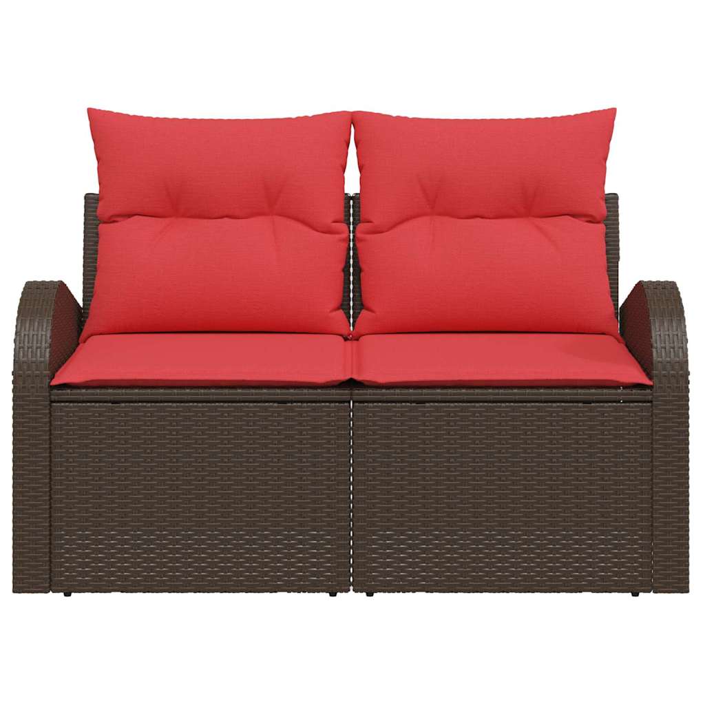 Havemøbelsofa 2-Antal sæder Brun polyrattan