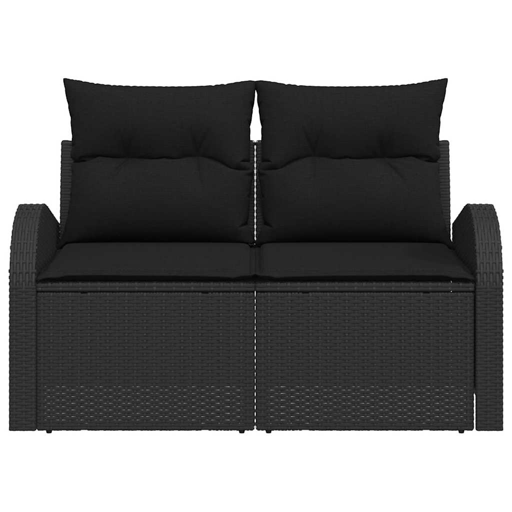 Havemøbelsofa med pude Sort 124 x 62 x 69cm polyrattan