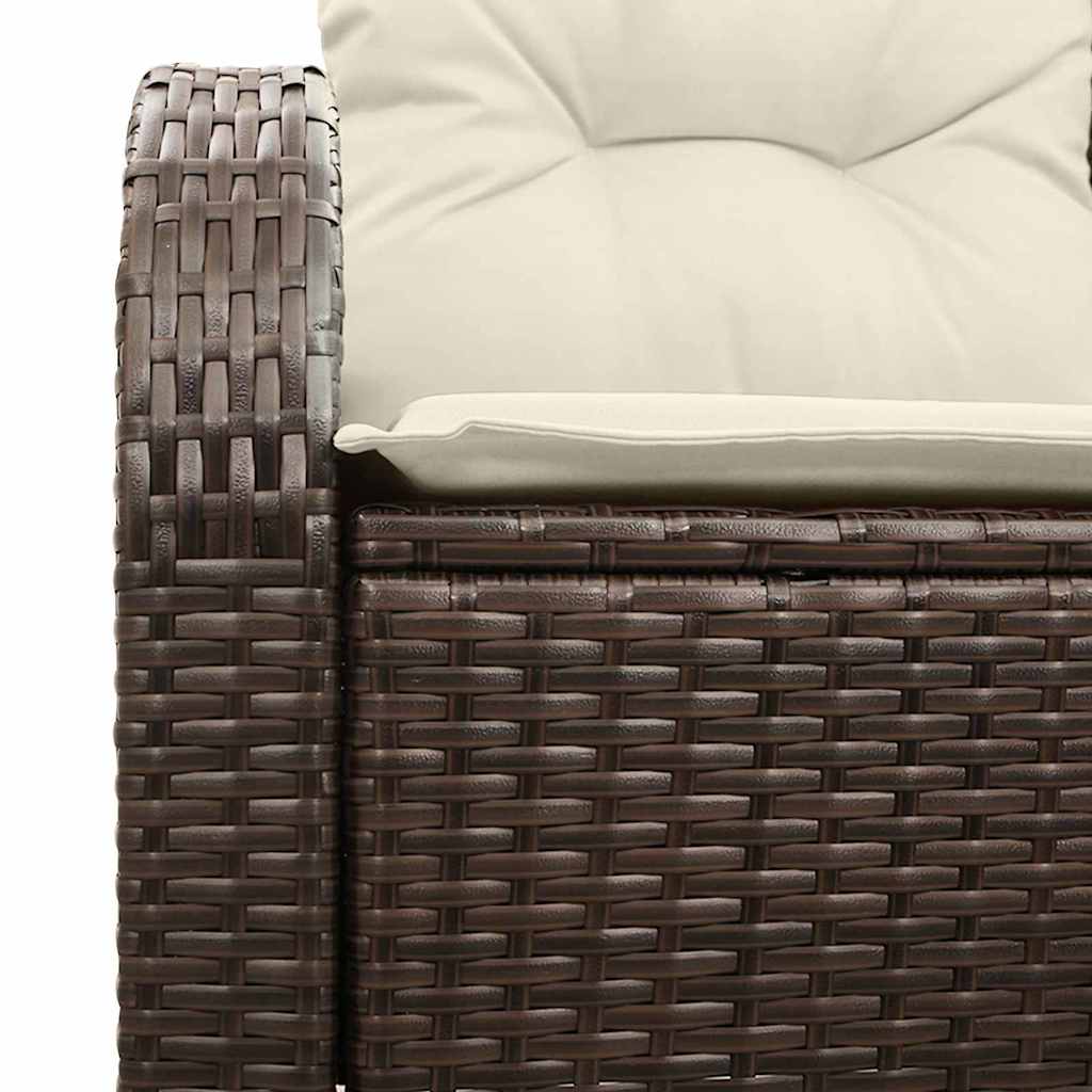 Havemøbelsofa med pude Brun 124 x 62 x 69cm polyrattan