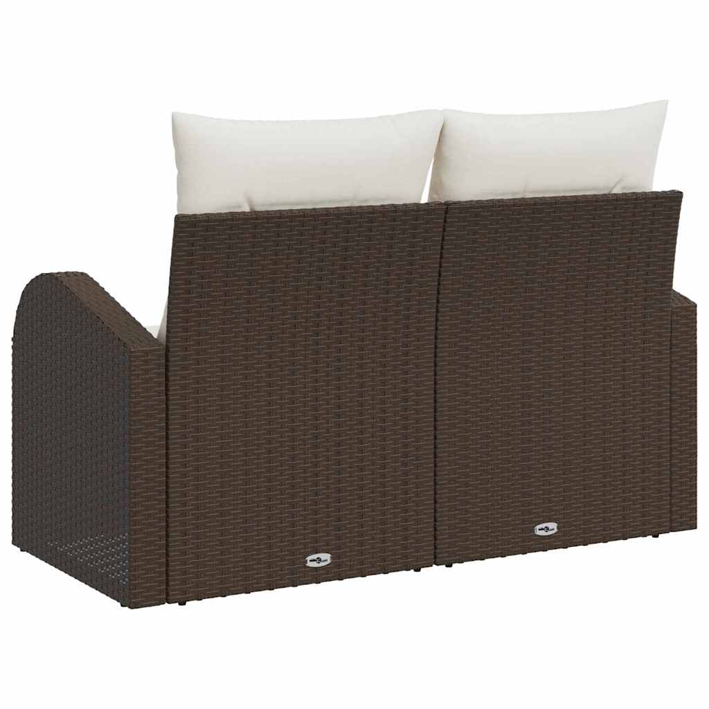 Havemøbelsofa med pude Brun 124 x 62 x 69cm polyrattan