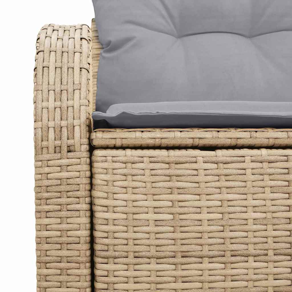 Havemøbelsofa med pude Beige 124 x 62 x 69cm polyrattan
