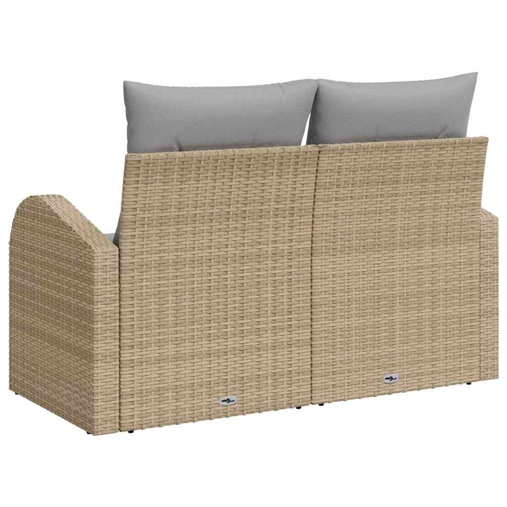 Havemøbelsofa med pude Beige 124 x 62 x 69cm polyrattan
