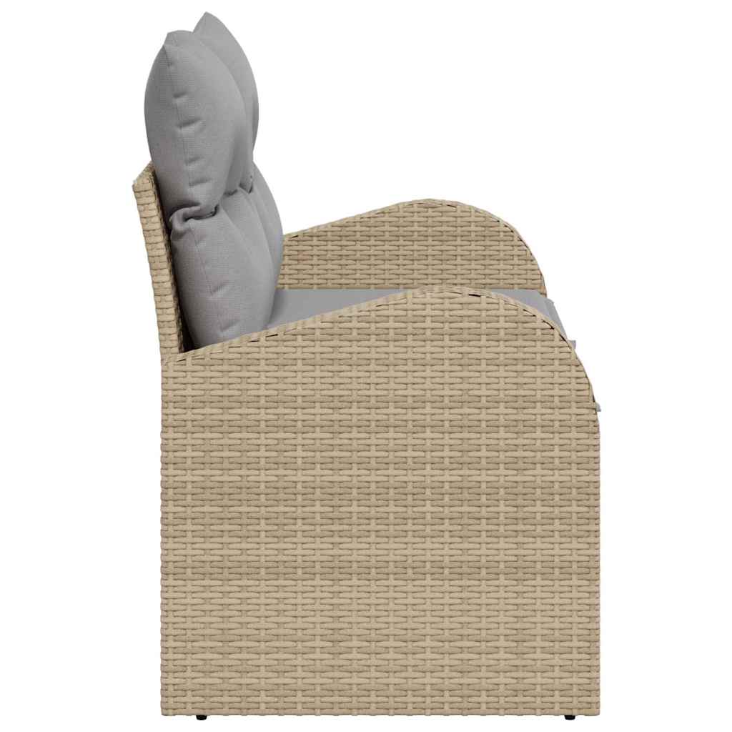 Havemøbelsofa med pude Beige 124 x 62 x 69cm polyrattan