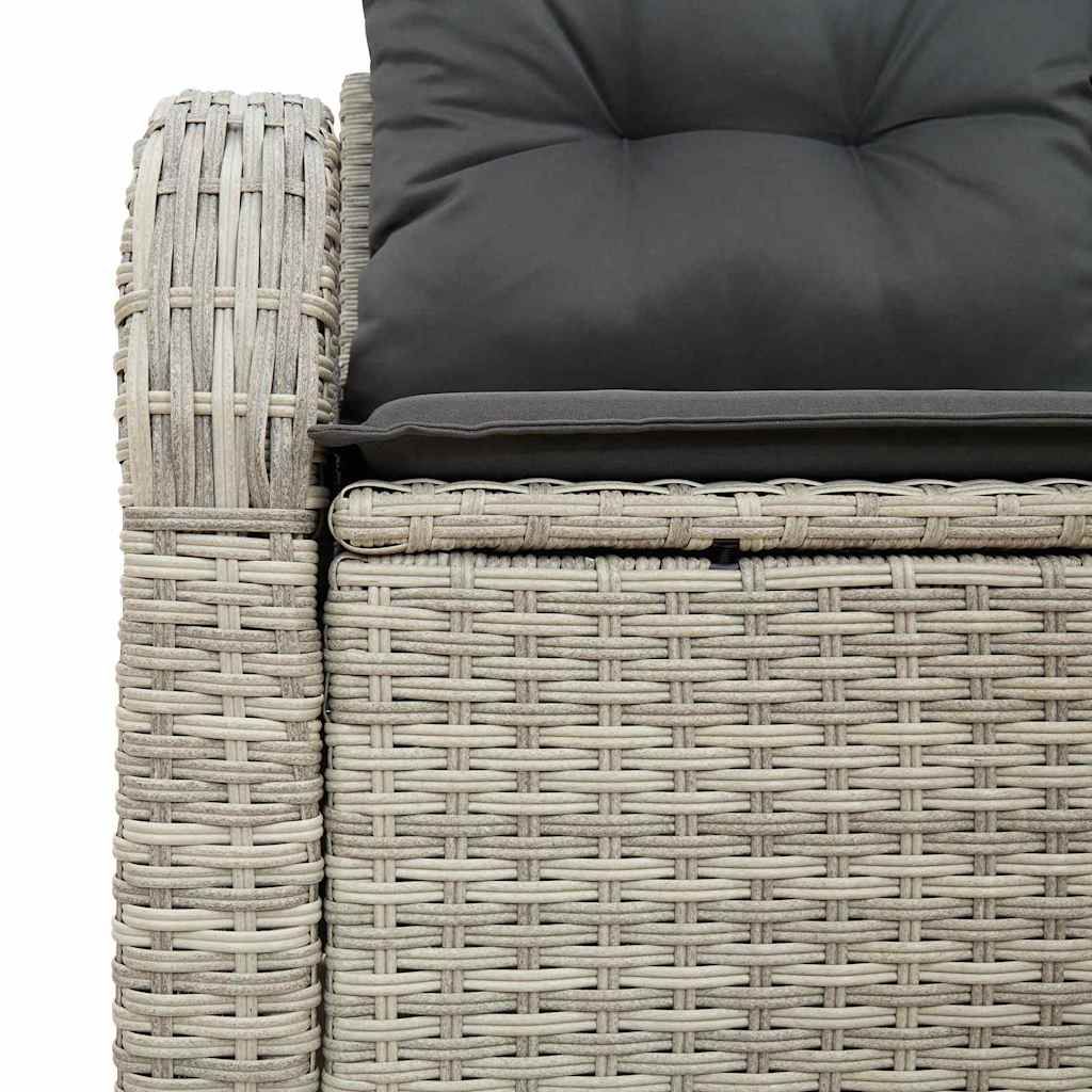 Havemøbelsofa med pude Lysegrå 124 x 62 x 69cm polyrattan