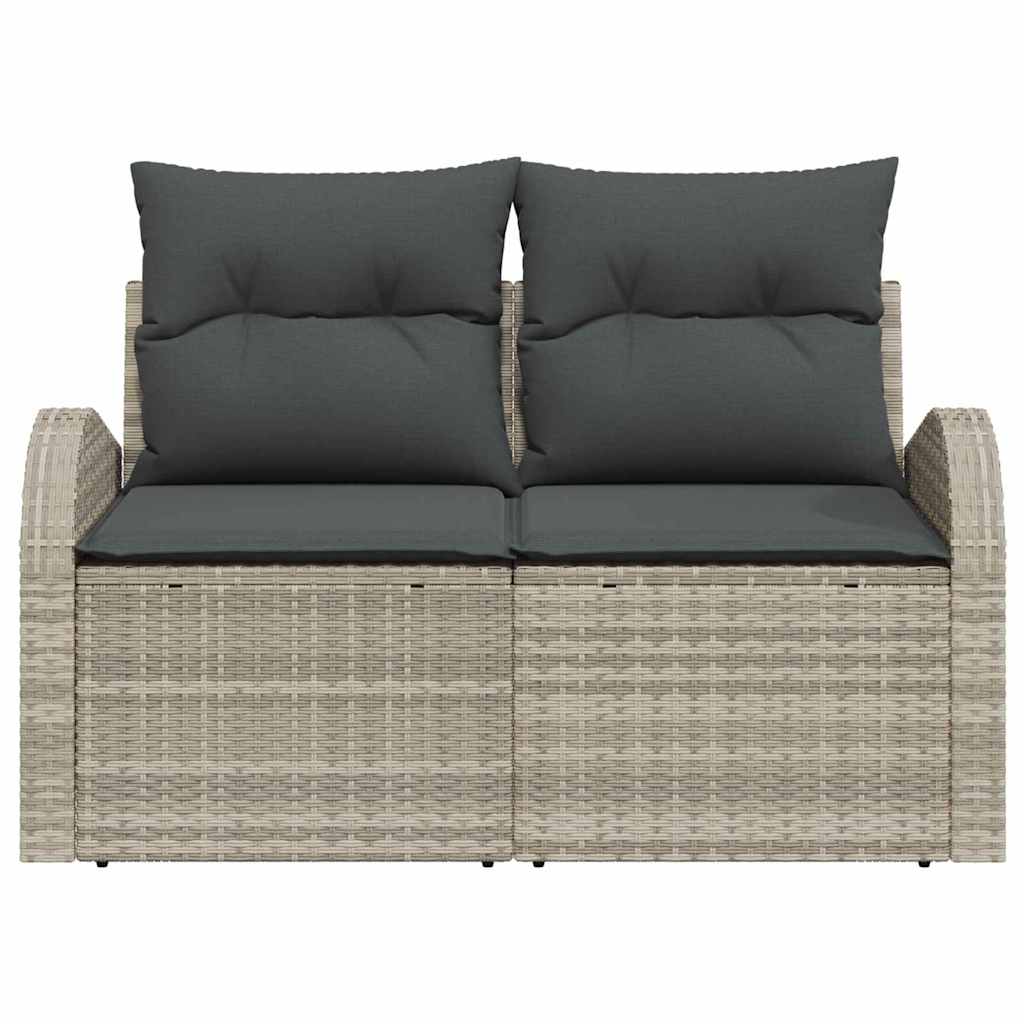 Havemøbelsofa med pude Lysegrå 124 x 62 x 69cm polyrattan