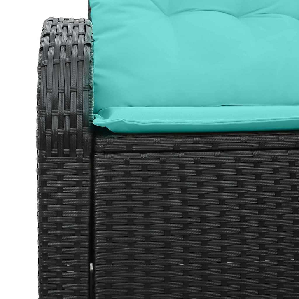 Havemøbelsofa Sort 124 x 62 x 85cm polyrattan