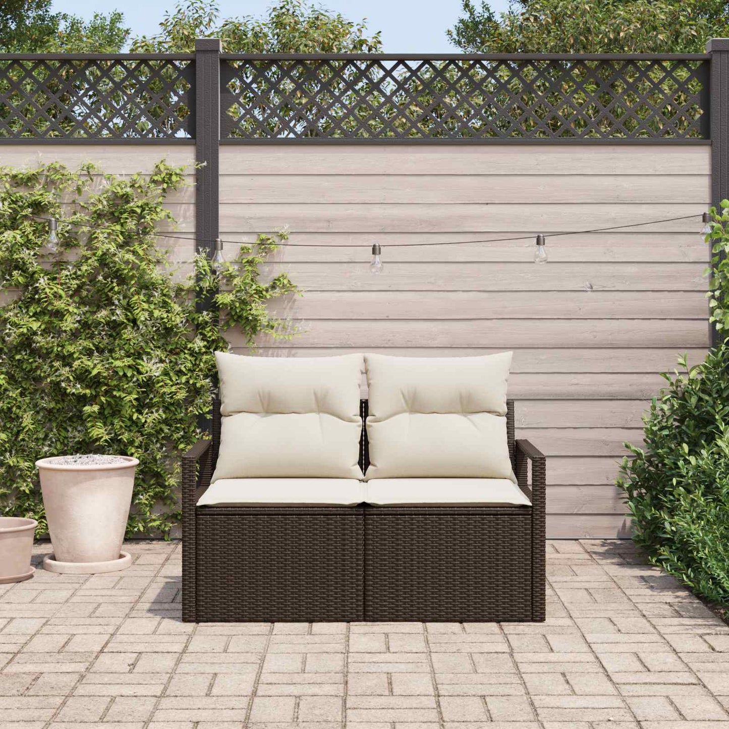 Havemøbelsofa med pude 120 x 62 x 69 cm polyrattan