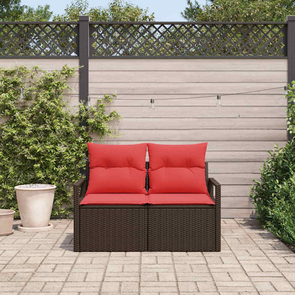 Havemøbelsofa med pude 120 x 62 x 69 cm polyrattan