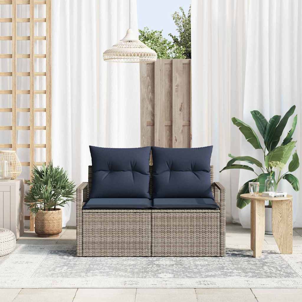 Havemøbelsofa med pude 120 x 62 x 69 cm polyrattan