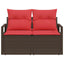 Havemøbelsofa med pude 120 x 62 x 69 cm polyrattan