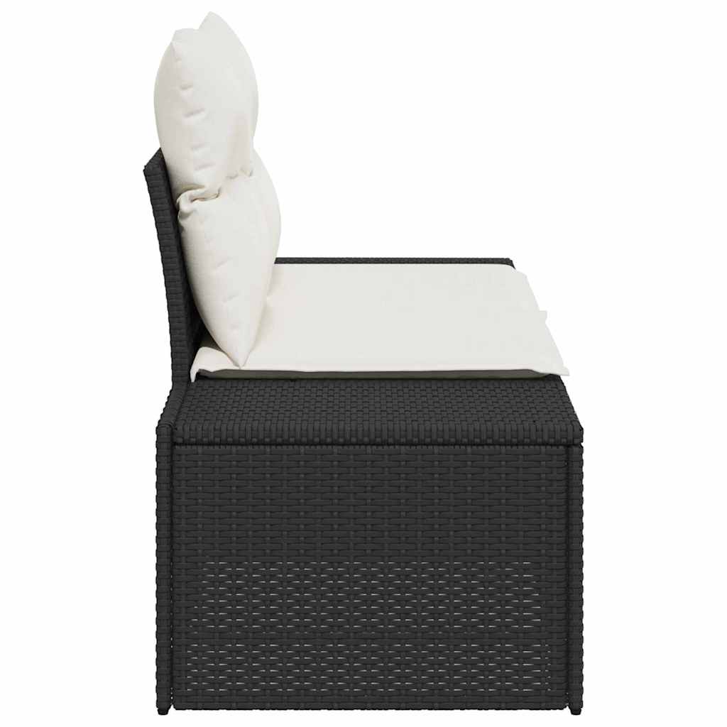 Havemøbelsofa med pude Sort 184 x 62 x 69 cm polyrattan