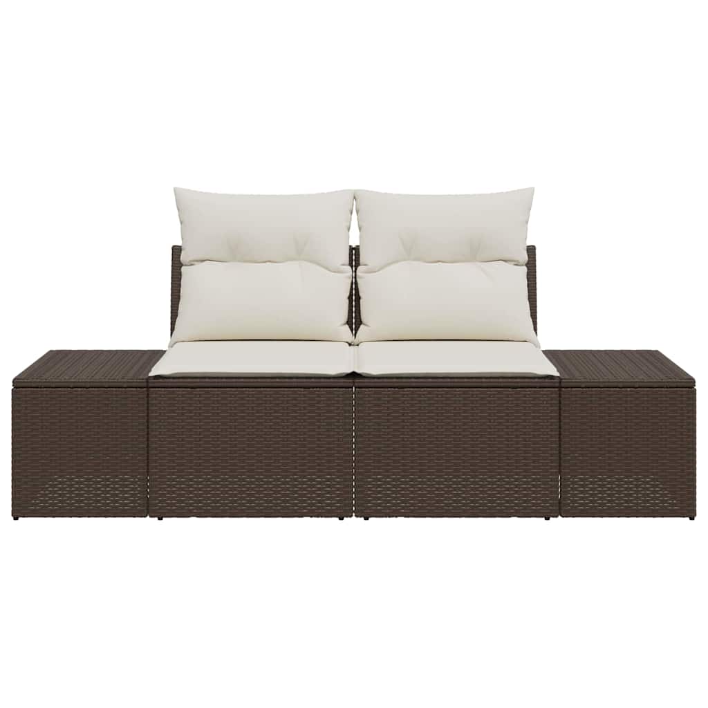 Havemøbelsofa med pude Brun 184 x 62 x 69 cm polyrattan