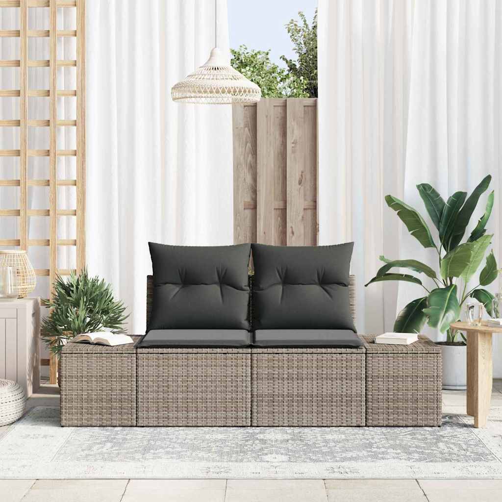 Havemøbelsofa med pude Grå 184 x 62 x 69 cm polyrattan