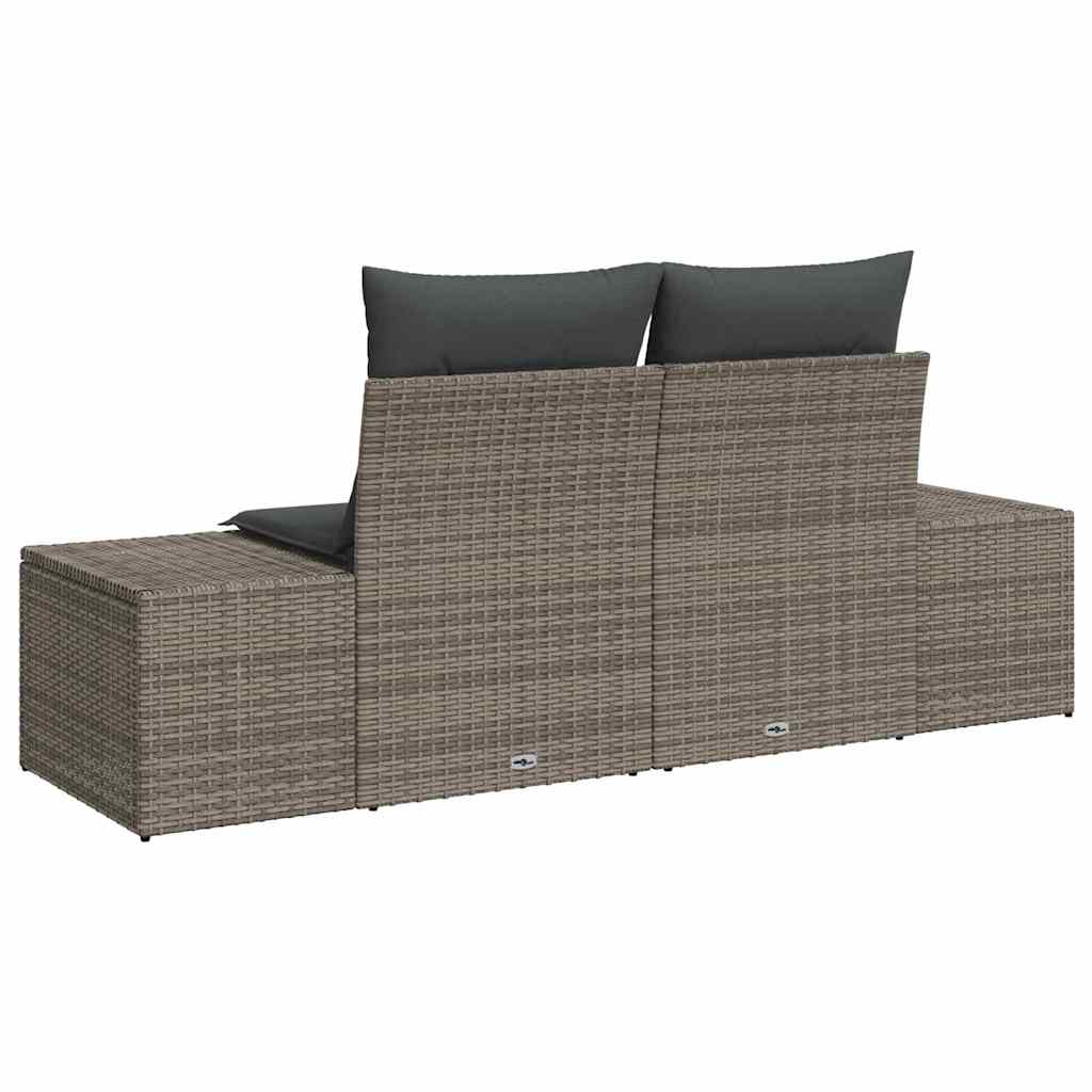 Havemøbelsofa med pude Grå 184 x 62 x 69 cm polyrattan