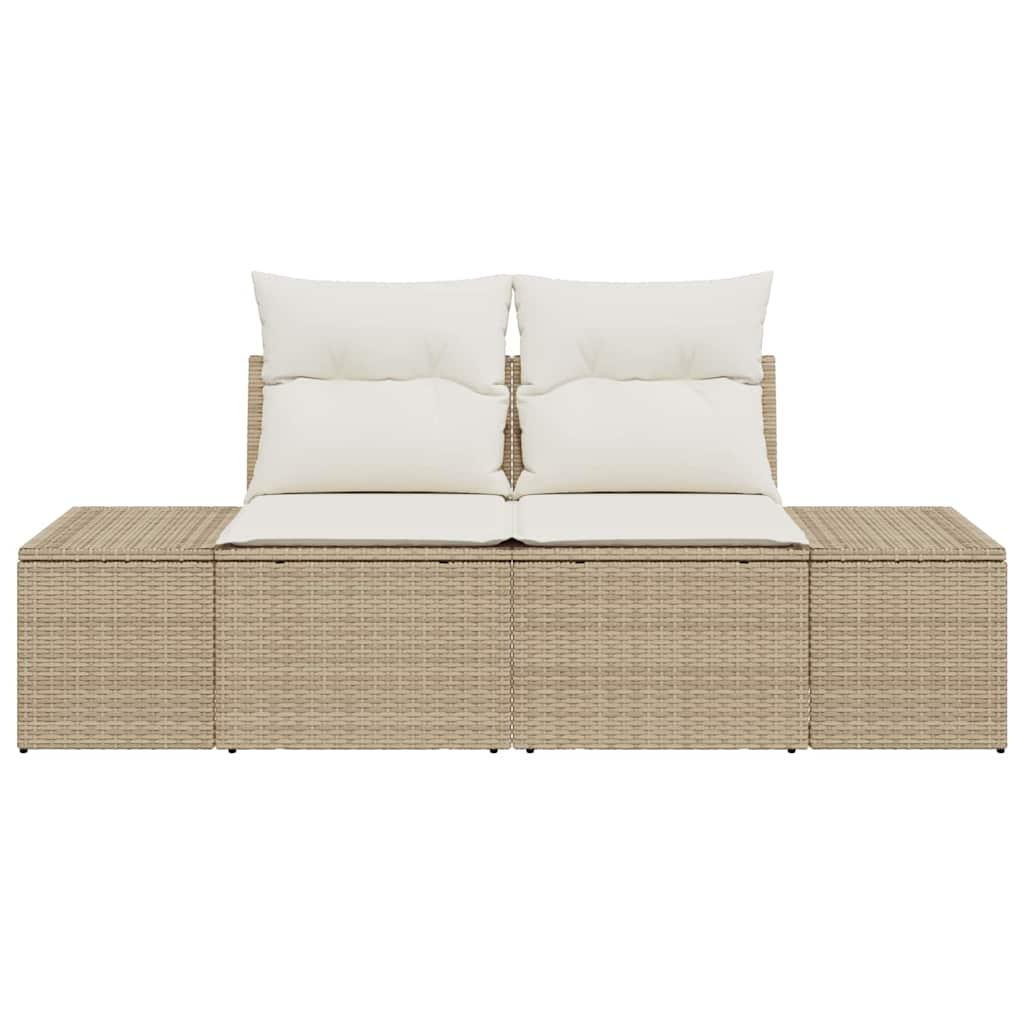 Havemøbelsofa med pude Beige 184 x 62 x 69 cm polyrattan